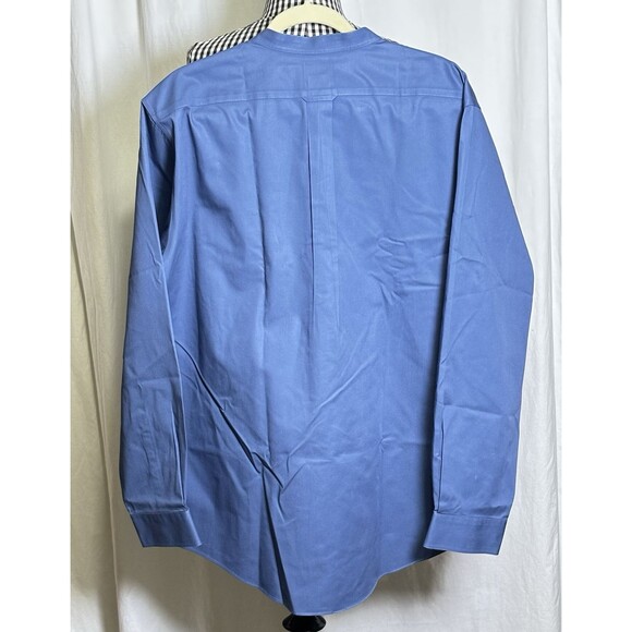 TRAVELSMITH XL Band Mandarin Collar Frontier Pocket Blue ENRO Hong Kong Shirt - Picture 2 of 7